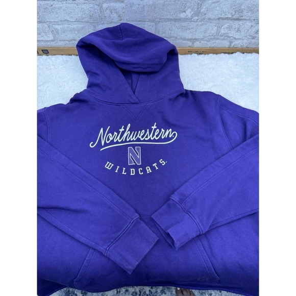 Northwestern Wildcats Hoodie purple Under Armour Jersey Fleece Sweatshirt Size M - Picture 12 of 13